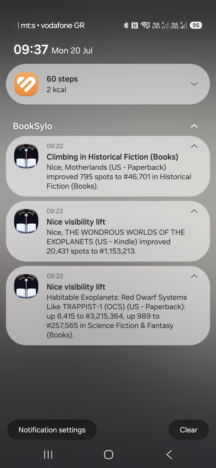 BookSylo alerts on a phone lock screen